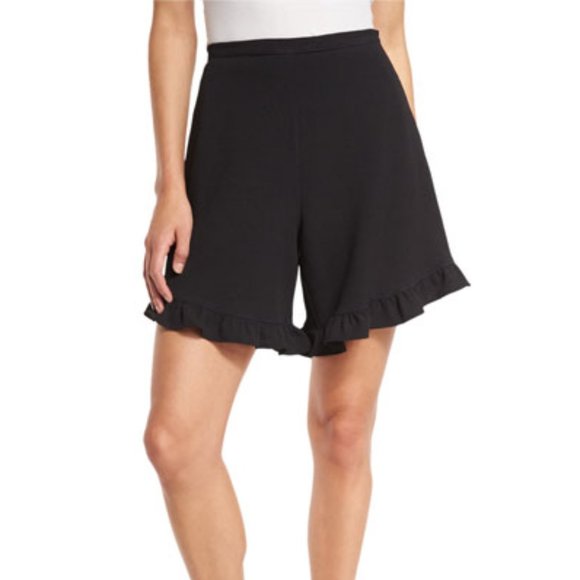 See by Chloe Ruffle Crepe Shorts in Black - Picture 5 of 5